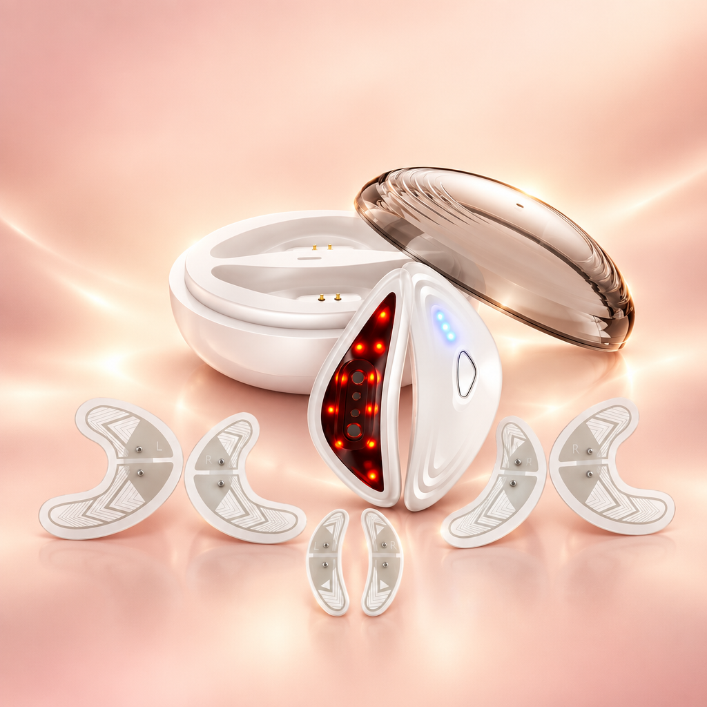 Masseur yeux anti-cernes et anti-rides LED rouge et EMS