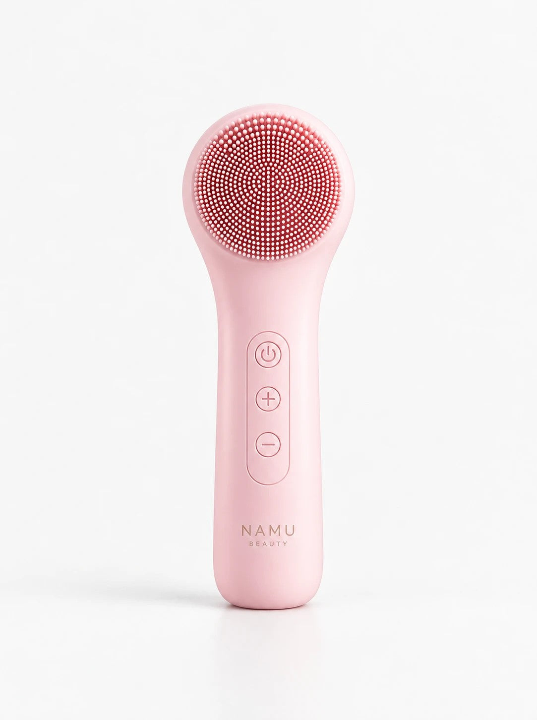 Brosse nettoyante visage sonique Namu Beauty en silicone rose
