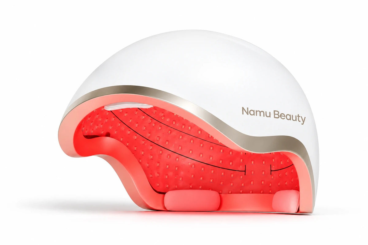 Casque LED capillaire Namu Beauty, LED rouges allumées