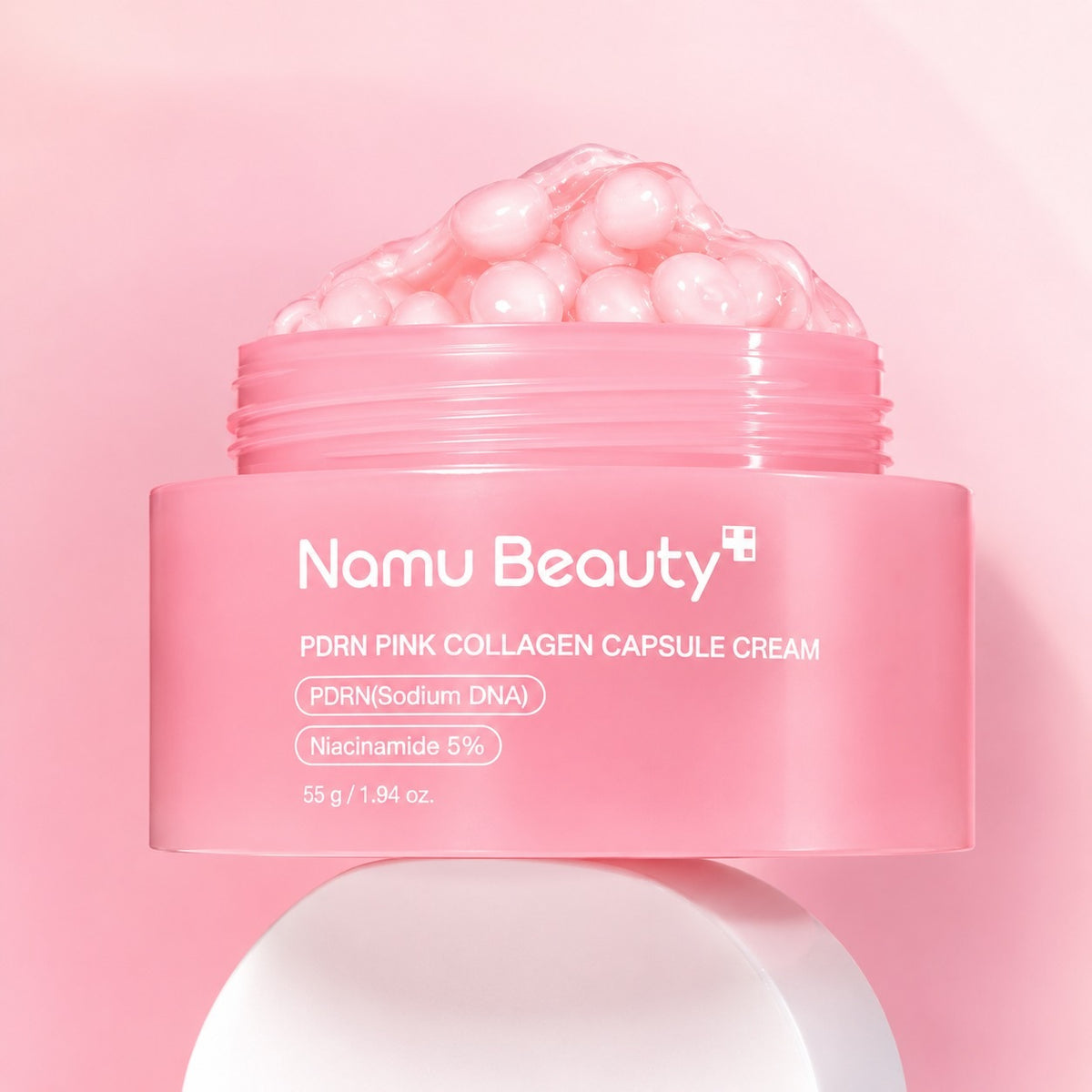 Crème collagène rose PDRN Namu Beauty pour un teint uniforme