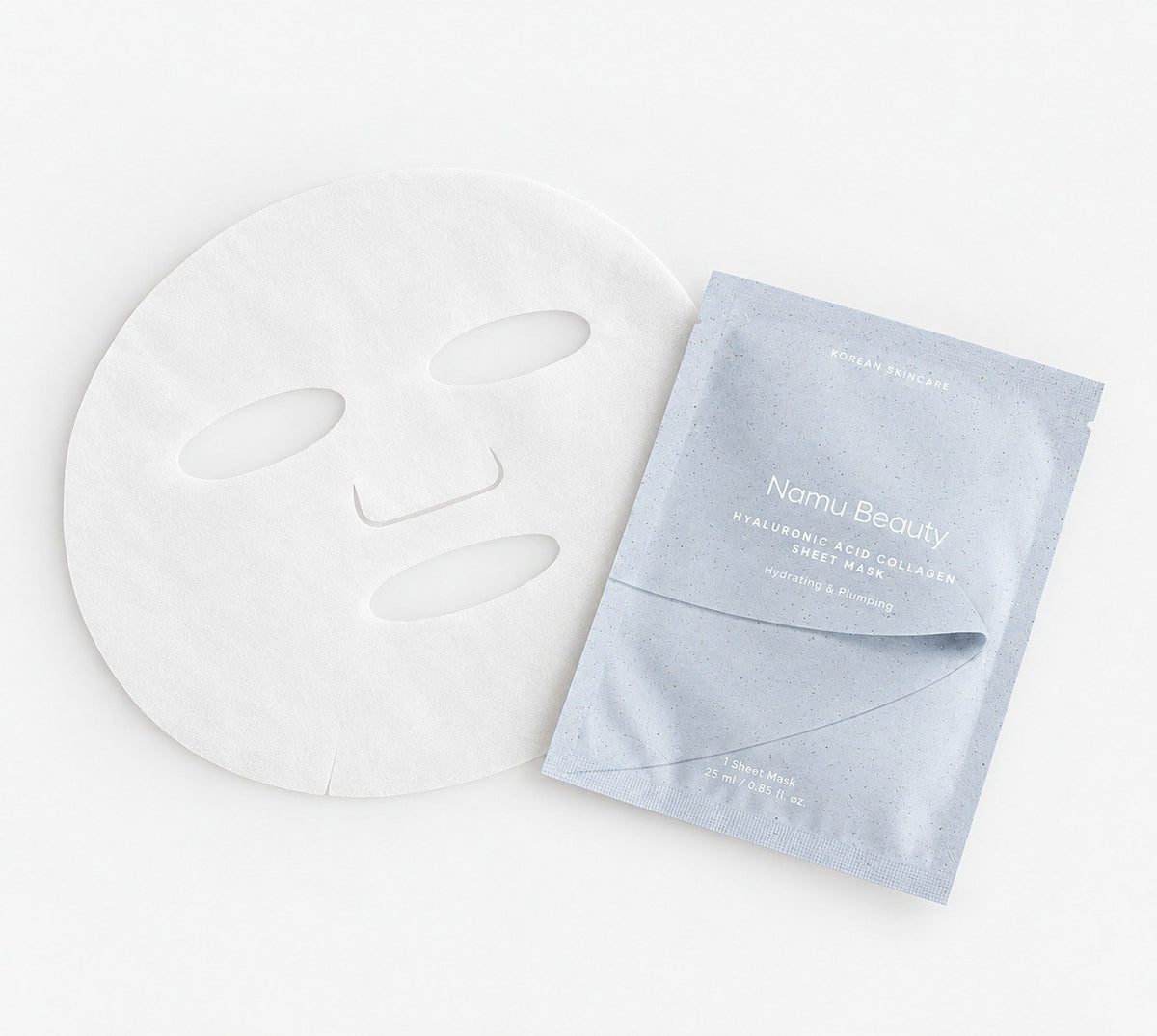 Masque tissu coréen au collagène et à l'acide hyaluronique Namu Beauty