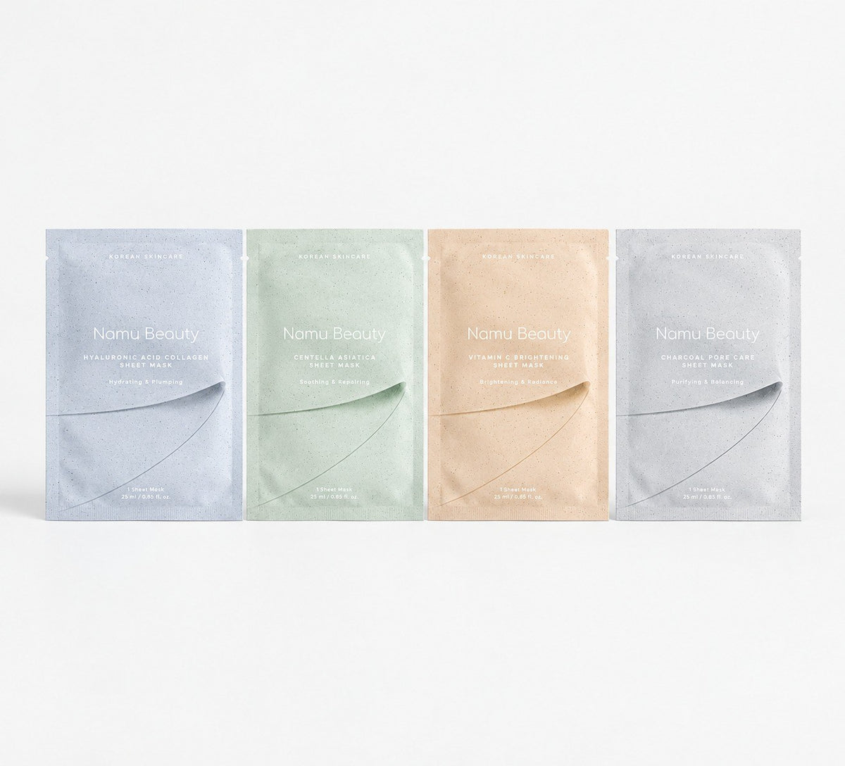 Set de 4 masques tissu coréens au collagène Namu Beauty