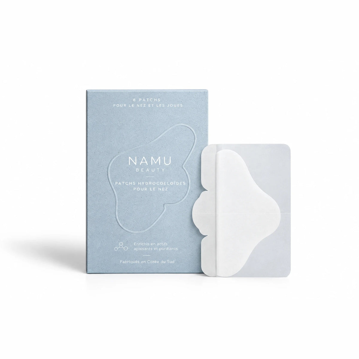 Patchs nez hydrocolloïdes Namu Beauty – boîte de 8 patchs